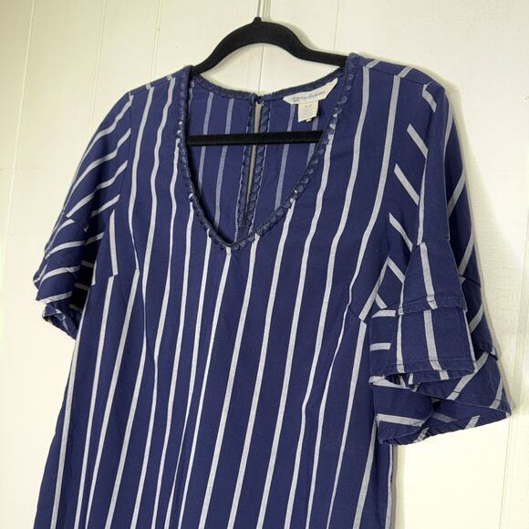 Tommy Bahama Women’s Vista Stripe Flutter Sleeve Dress Island Navy Size Small - Picture 3 of 5